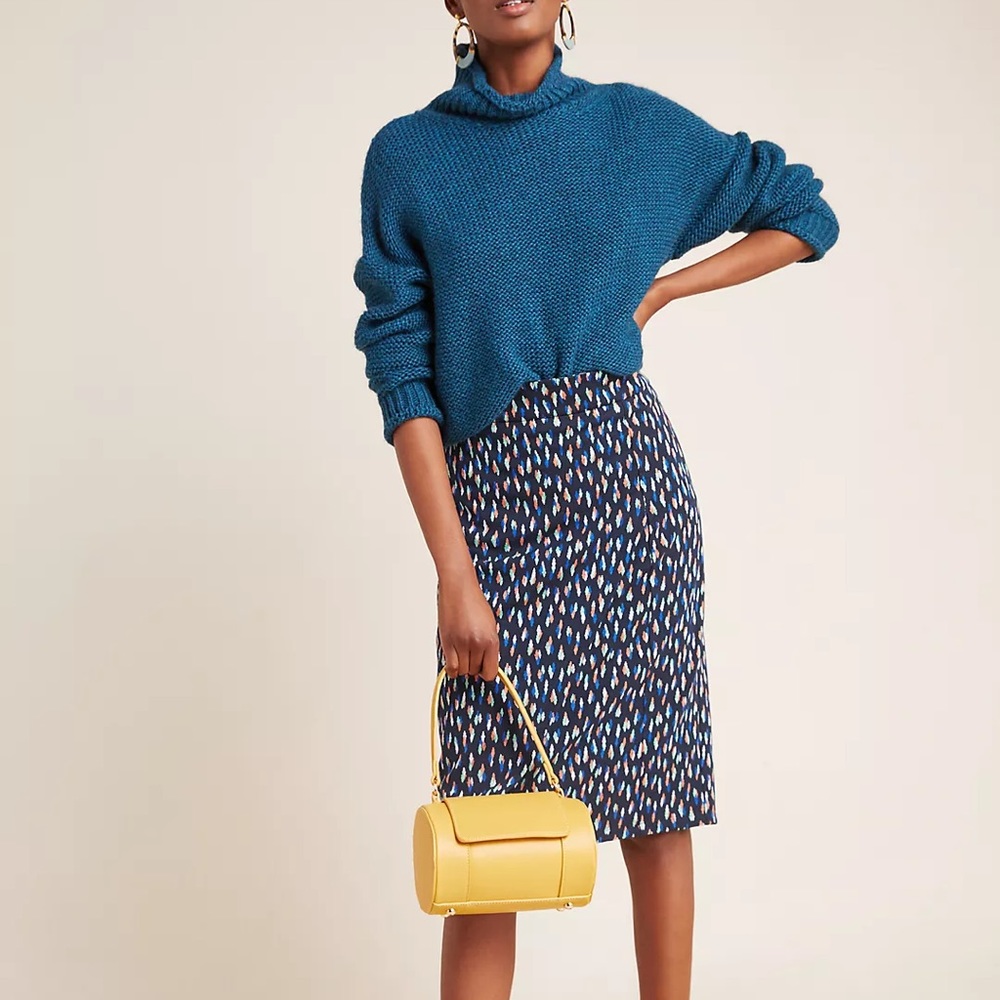 Anthropologie Multicolored Knit Midi-skirt